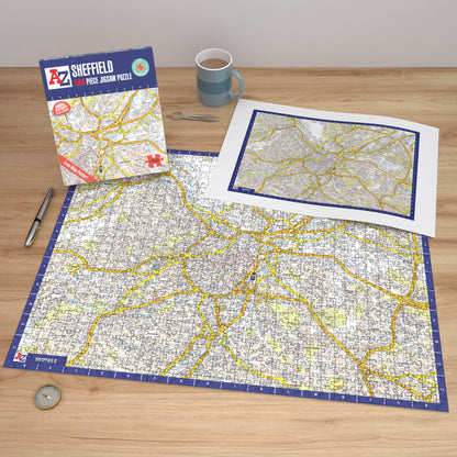 A-Z Map of  Sheffield 1000 Piece Jigsaw