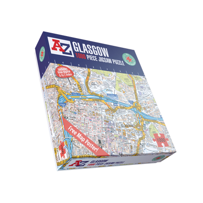 A-Z Map of  Glasgow 1000 Piece Jigsaw