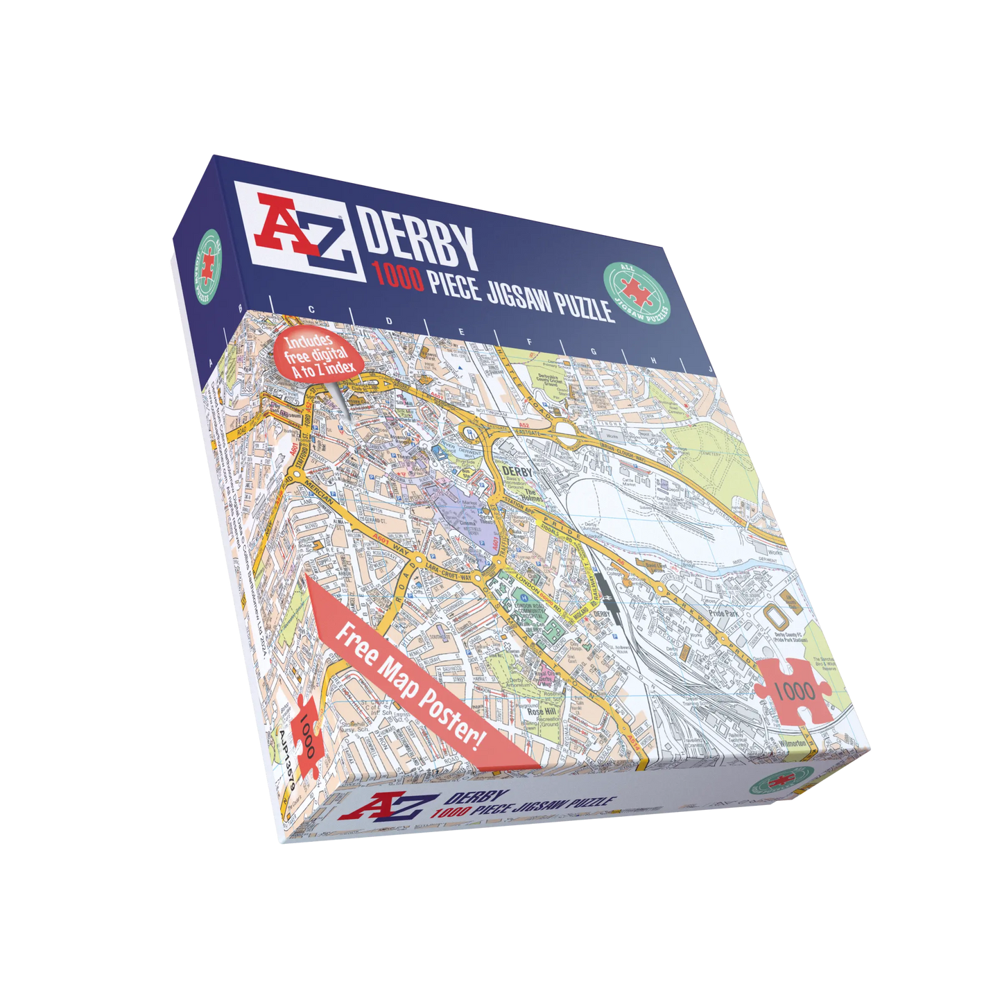 A-Z Map of  Derby 1000 Piece Jigsaw