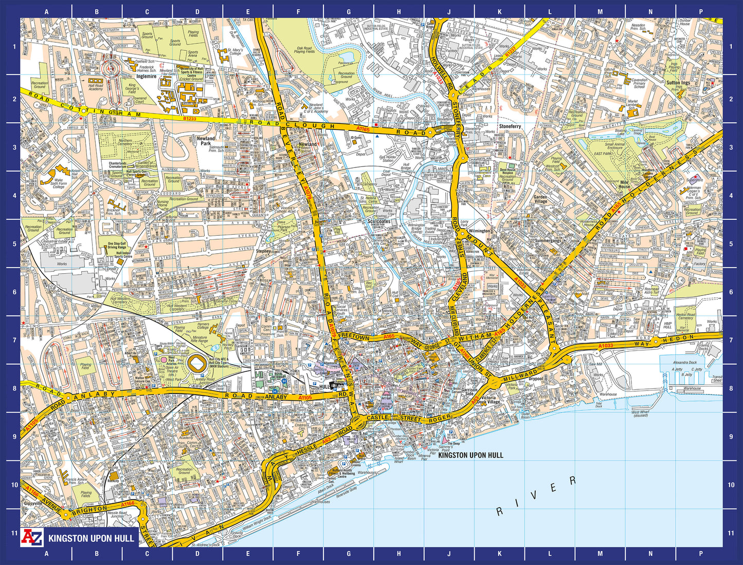 A-Z Map of  Kingston Upon Hull 1000 Piece Jigsaw