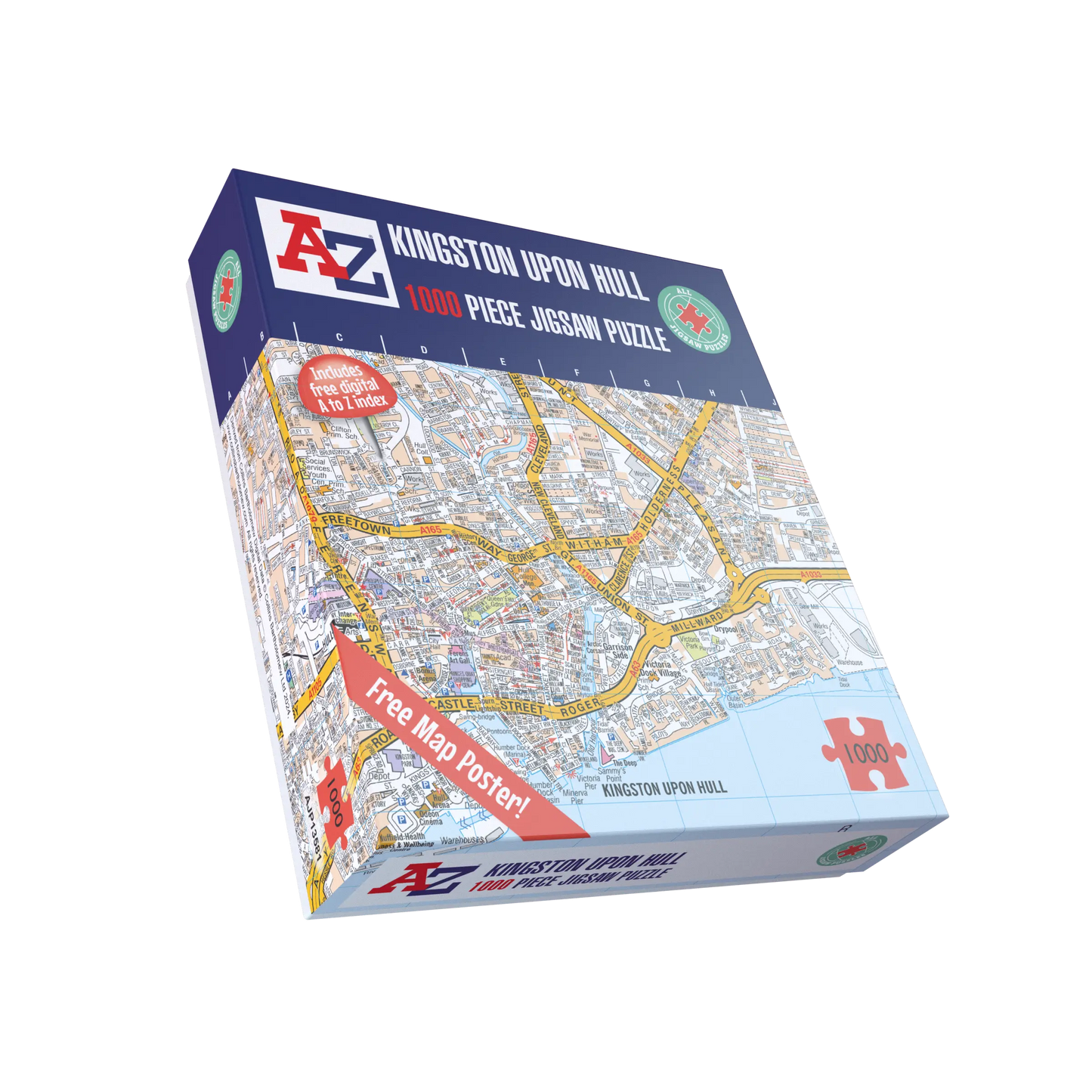 A-Z Map of  Kingston Upon Hull 1000 Piece Jigsaw