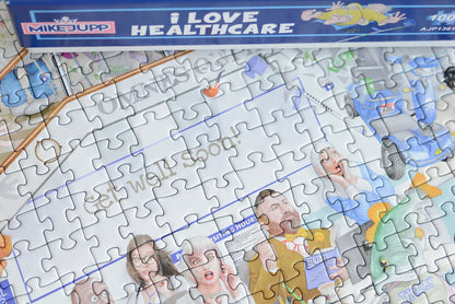 Mike Jupp's I Love Healthcare Personalised Message Jigsaw Puzzle