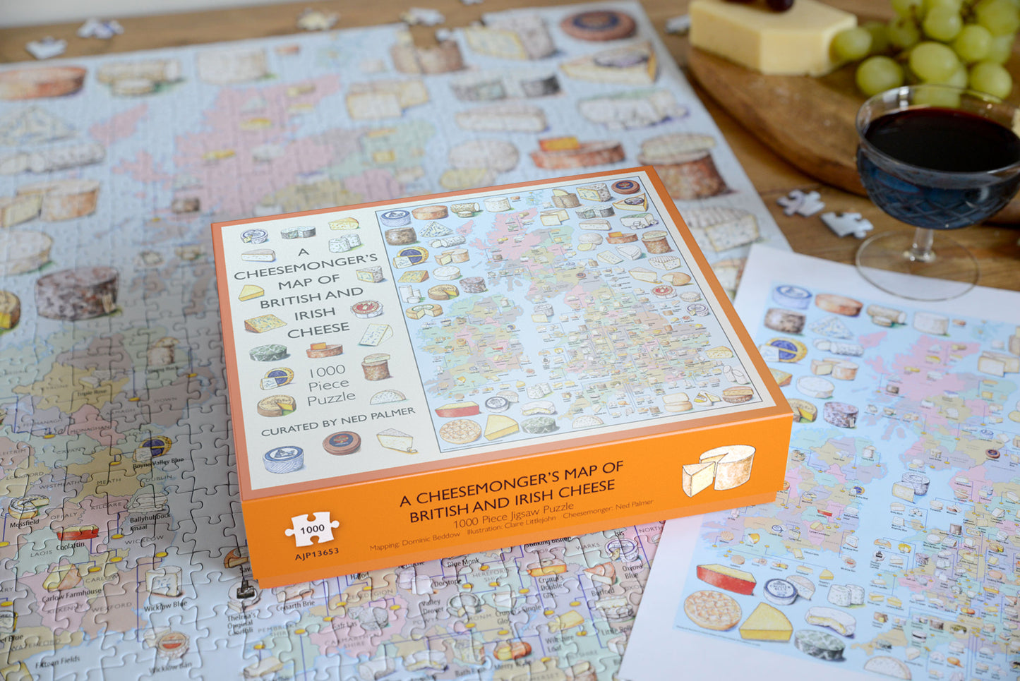 A Cheesemonger's Map of British & Irish Cheese 1000 Piece Jigsaw Puzzle