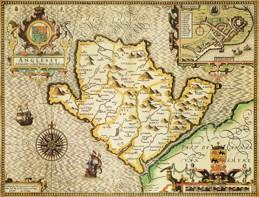 Anglesey Historical Map 1000 Piece Jigsaw Puzzle (1610)