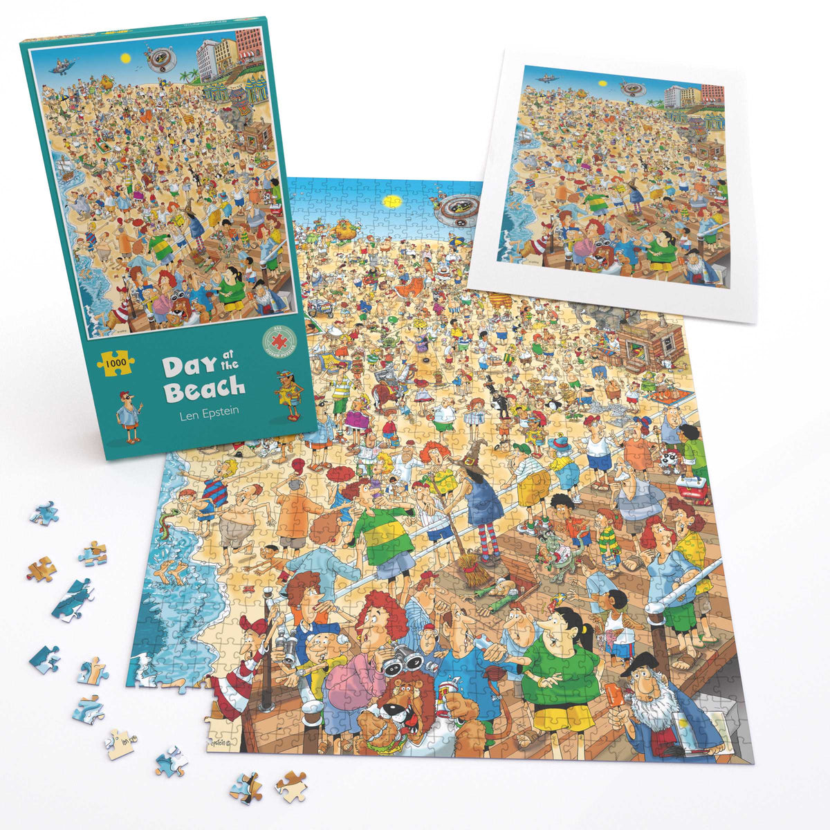 Day at the Beach - Len Epstein 1000 or 500XL Piece Jigsaw Puzzle