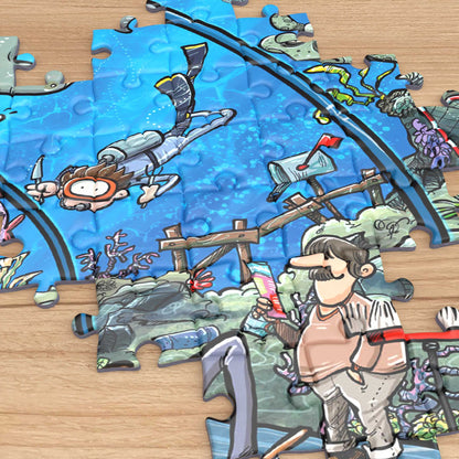 Chaos at the Aquarium 500 or 1000 Piece Jigsaw Puzzle - Chaos no. 21