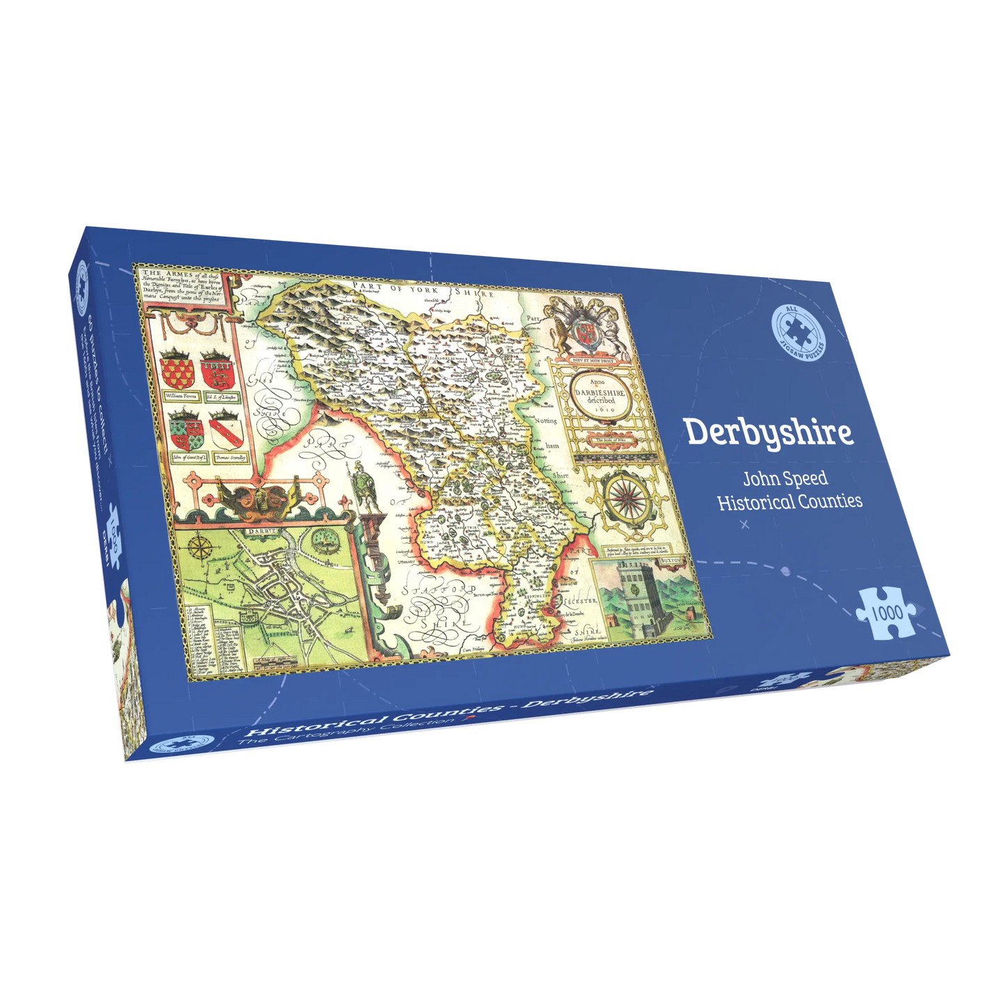 Derbyshire Historical Map 1000 Piece Jigsaw Puzzle (1610)