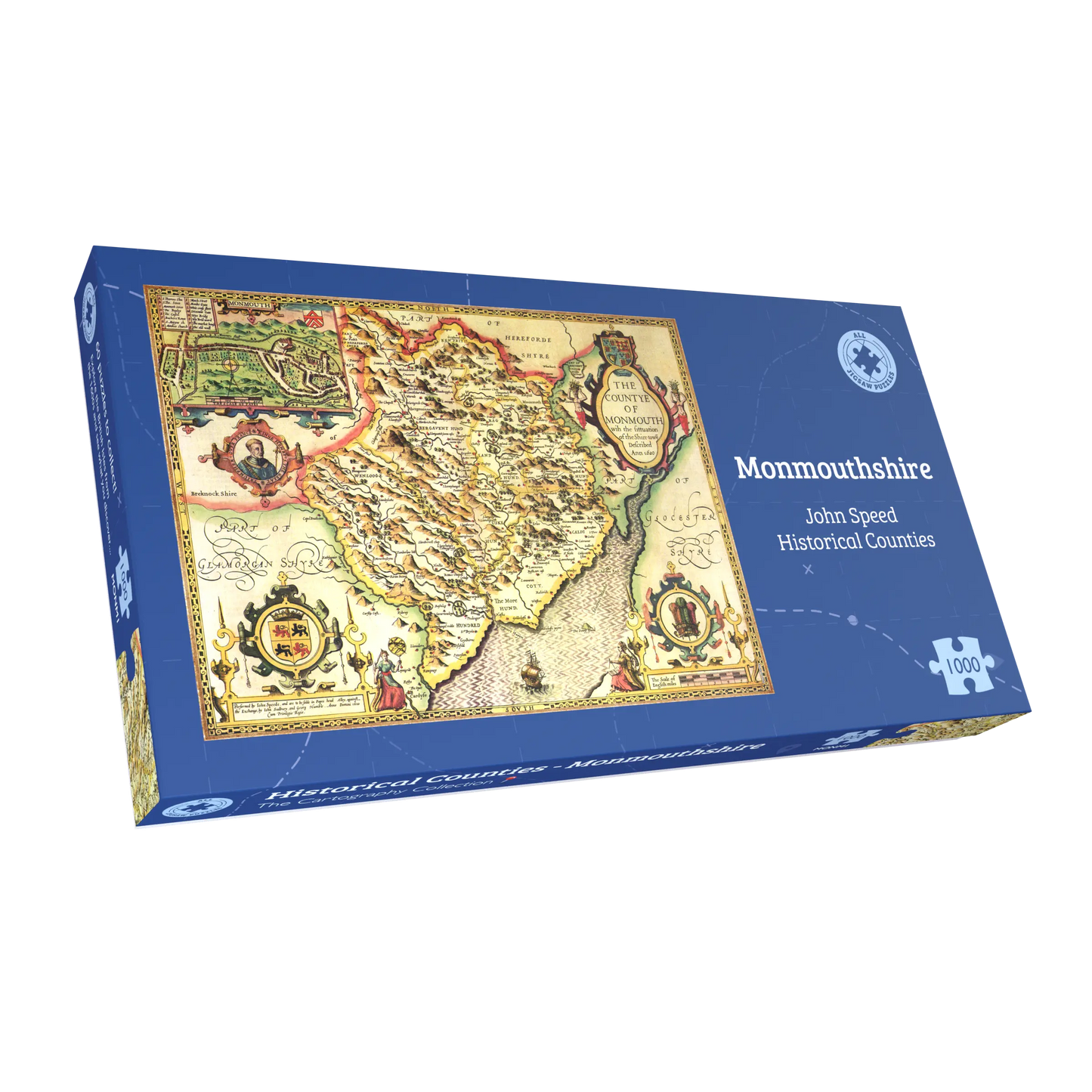Monmouthshire Historical Map 1000 Piece Jigsaw Puzzle (1610)