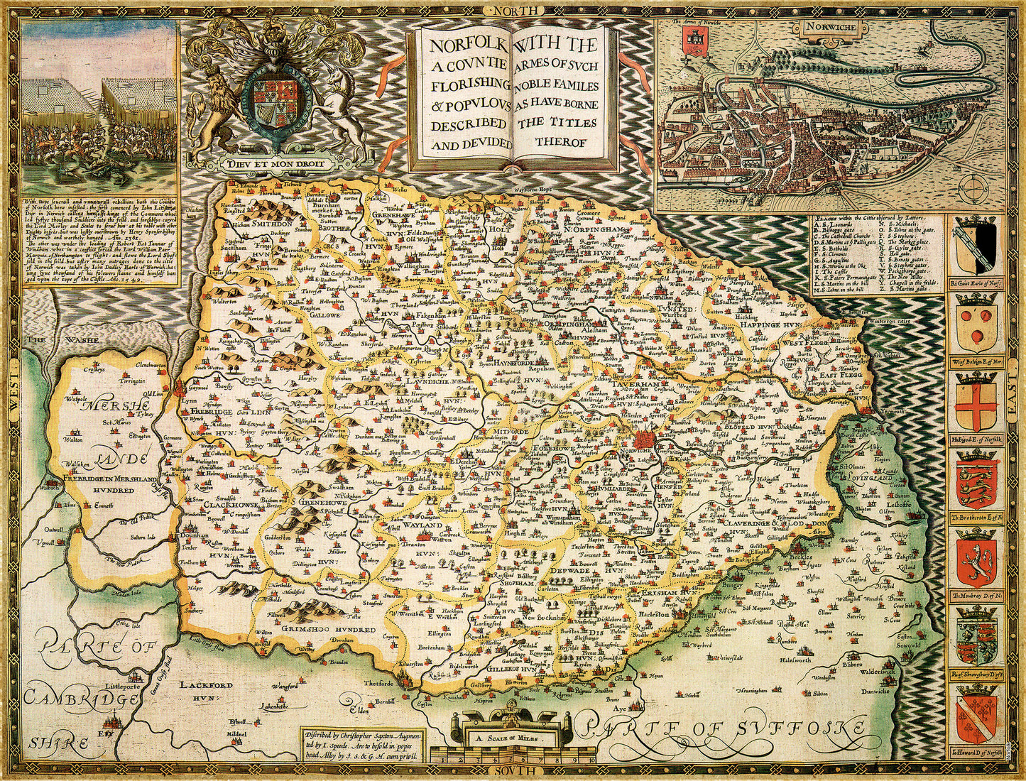 Norfolk Historical Map 1000 Piece Jigsaw Puzzle (1610)