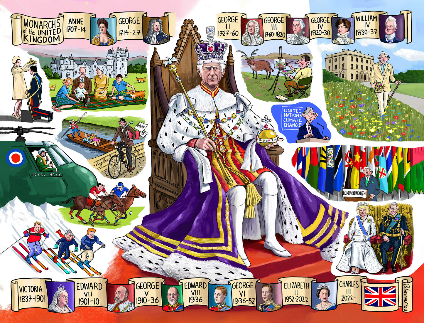 The Telegraph King Charles III Coronation According to Blower 1000 or 300 Piece Jigsaw Puzzle