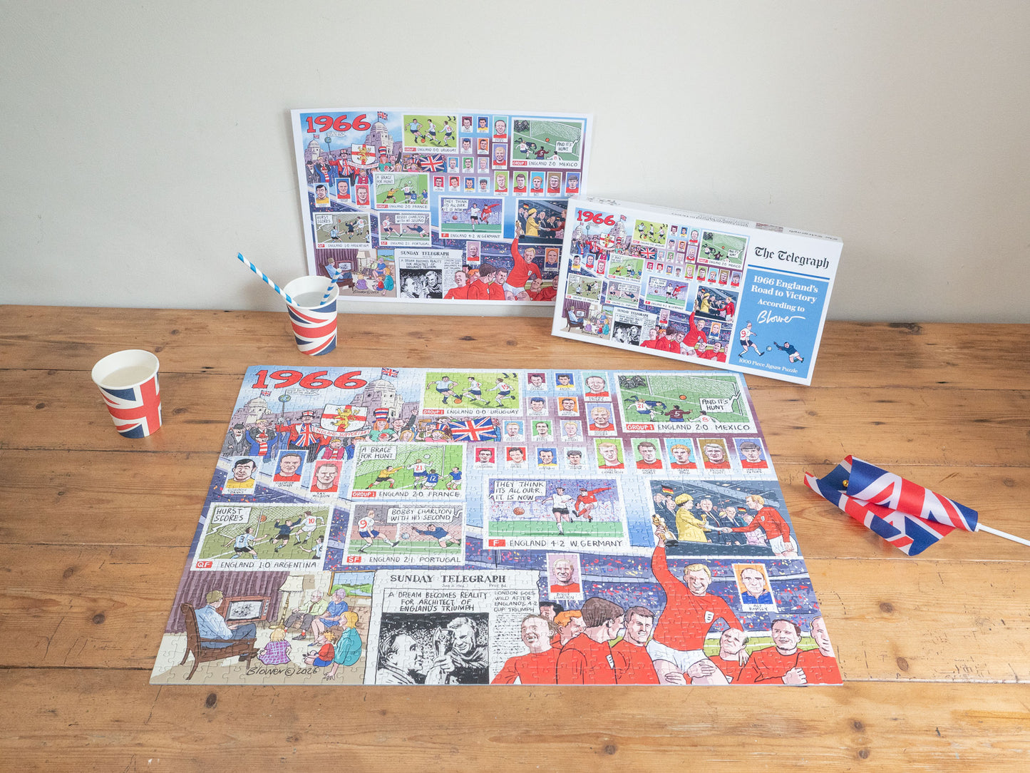 Daily Telegraph 1966 England's Road to Victory - According to Blower 1000 Piece Jigsaw Puzzle