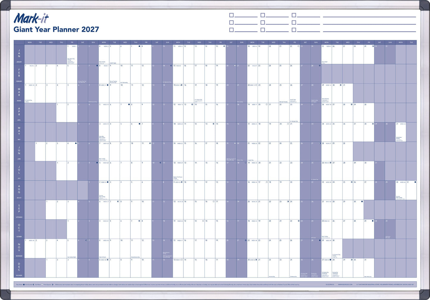 2027 YEARLY WALL PLANNER - MARK IT