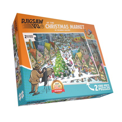 Djigsaw Vu at the Christmas Market 2 x 1000 Jigsaw Puzzles