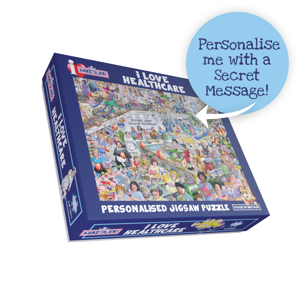 Mike Jupp's I Love Healthcare Personalised Message Jigsaw Puzzle