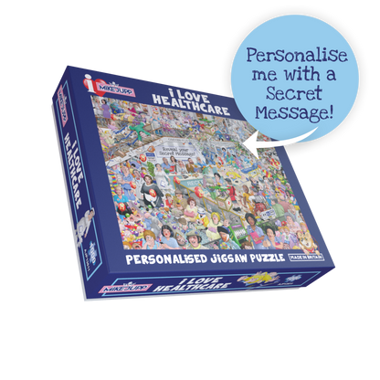Mike Jupp's I Love Healthcare Personalised Message Jigsaw Puzzle