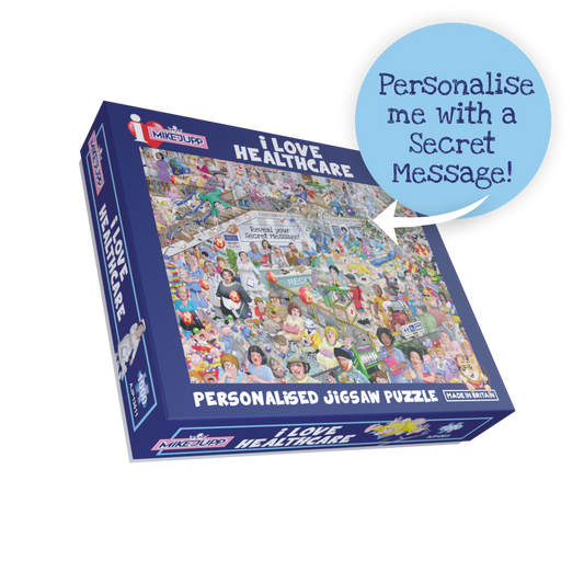 Mike Jupp's I Love Healthcare Personalised Message Jigsaw Puzzle