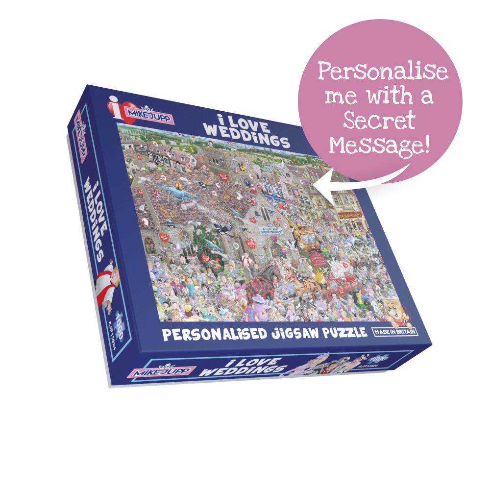 Mike Jupp's I Love Weddings' Personalised Message Jigsaw Puzzle