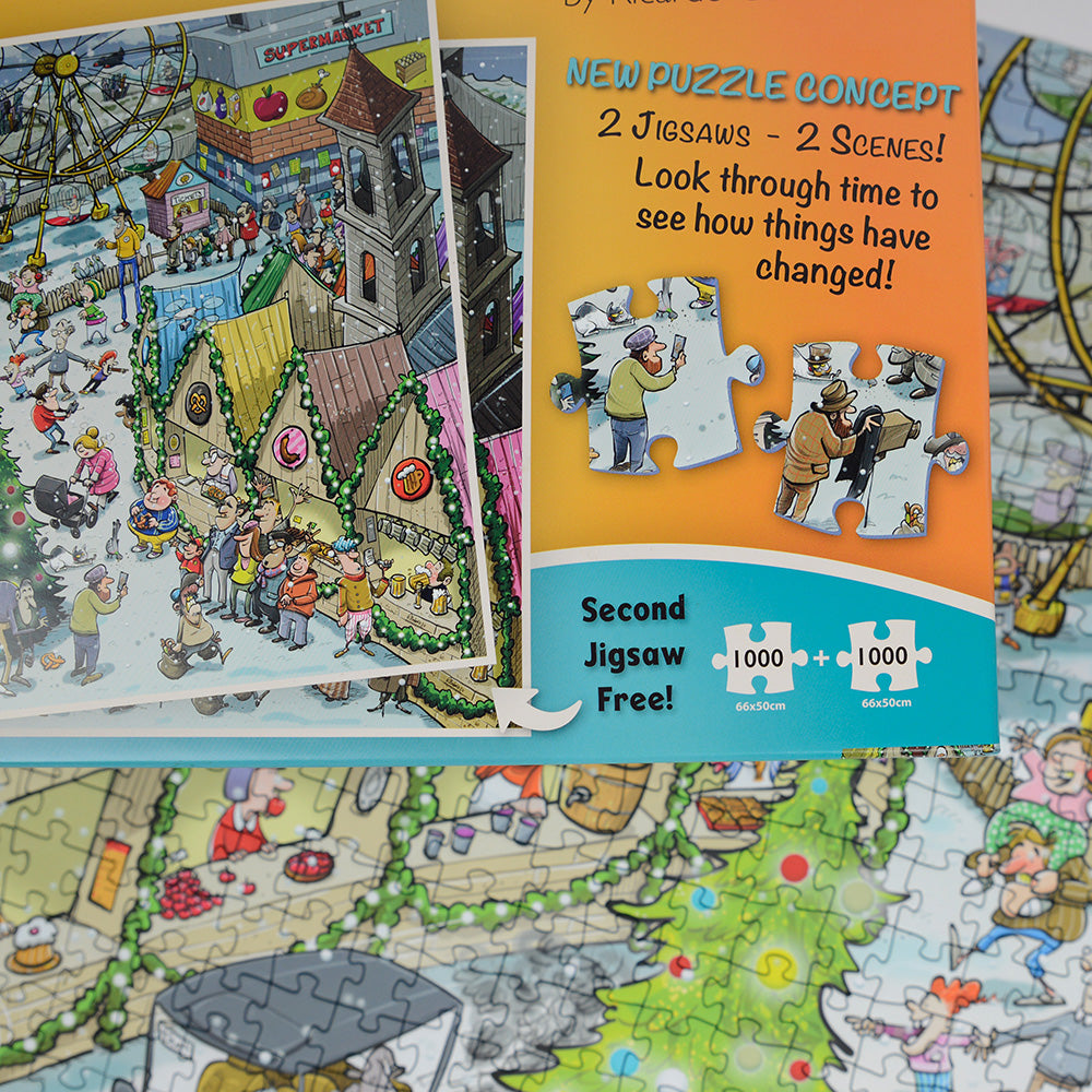 Djigsaw Vu at the Christmas Market 2 x 1000 Jigsaw Puzzles