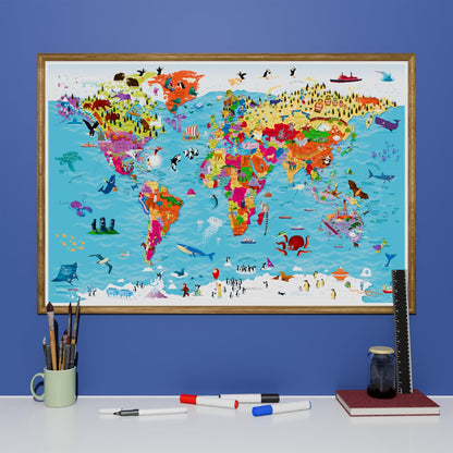 Children's World Pinboard Map