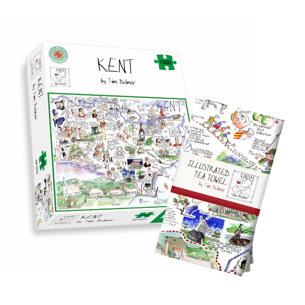 Tim Bulmer's Map of Kent Jigsaw & Tea Towel Gift Bundle – Butler and ...