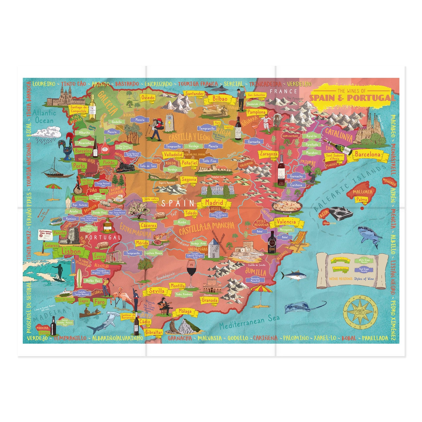 Wines of Spain and Portugal 1000 Piece Jigsaw Puzzle