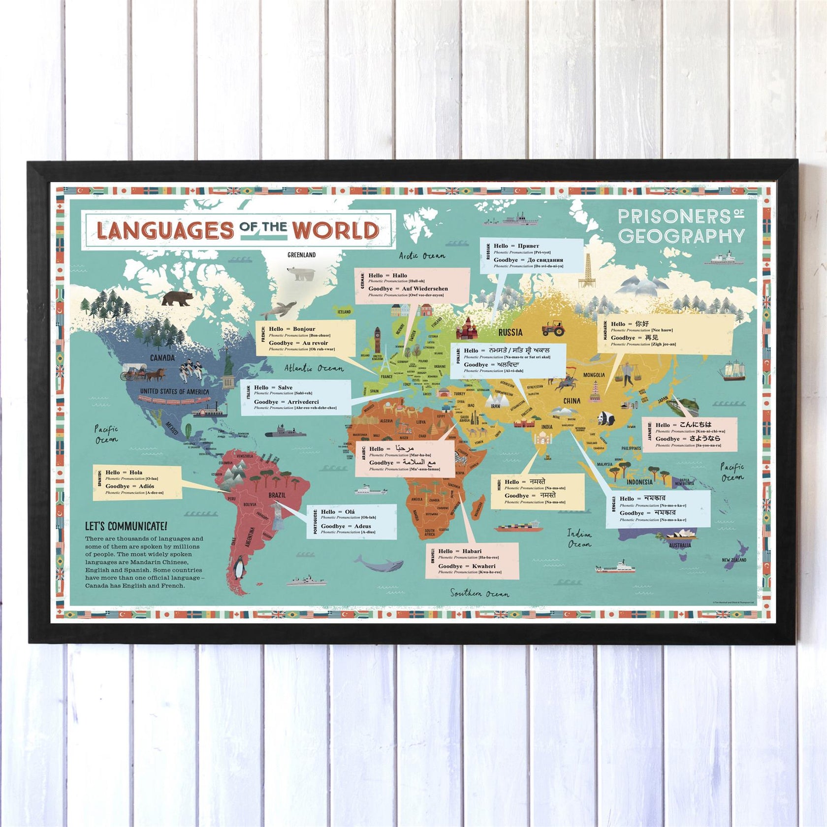 Prisoners of Geography Languages Of The World Educational Wall Map ...