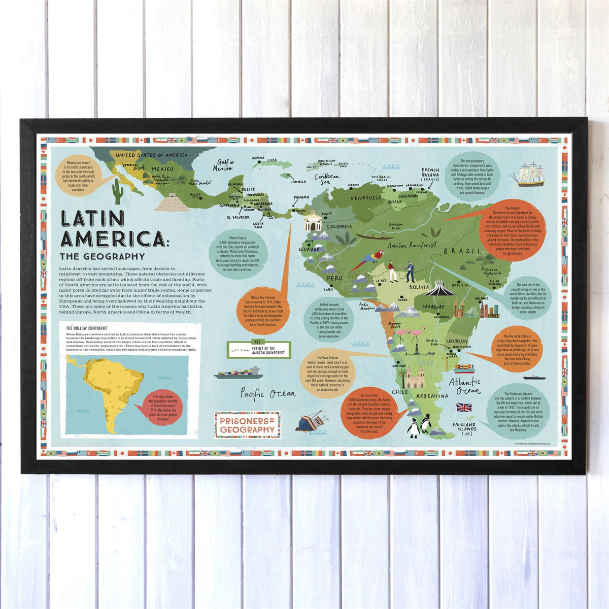 Latin Process Map Prisoners of Geography Latin America Educational Wall Map – Butler and ...