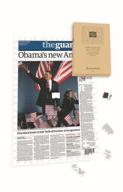 Personalised "The Guardian " Front Page 400 Piece Jigsaw Puzzle - Obama
