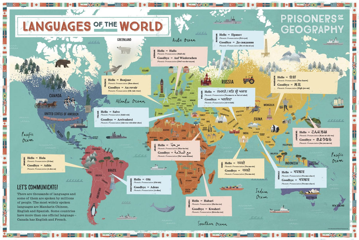Language Mapbook Prisoners of Geography Languages Of The World Educational Wall Map ...