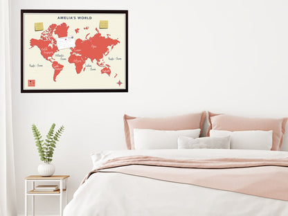 Contemporary Personalised Framed Pinboard Map