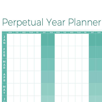 Perpetual Laminated Year Wall Planner