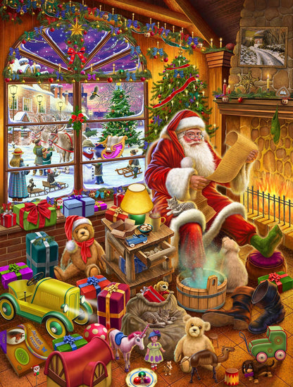 Santa's Christmas List 1000 Piece Jigsaw Puzzle By Rudolf Farkas