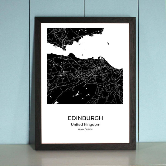 Edinburgh City Map Wall Art