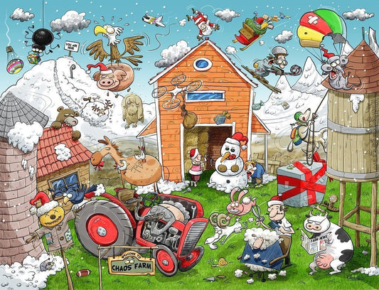 Jigsaw Puzzle - Christmas At Chaos Farm 1000 Or 500 Piece Jigsaw Puzzle