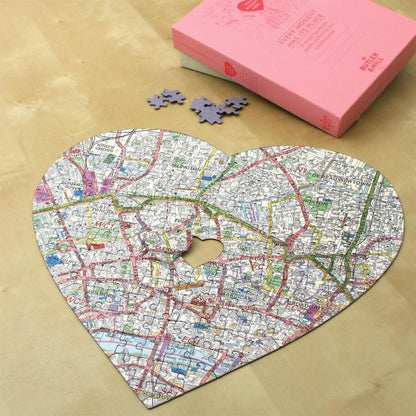 Personalised Heart-Shaped Map Jigsaw Puzzle