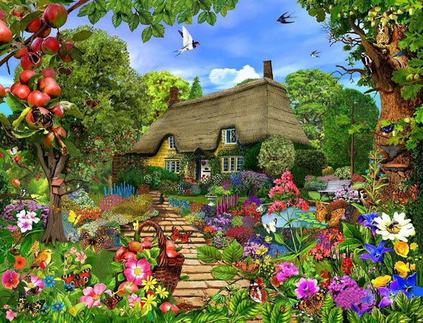 Thatched Cottage Garden 1000 or 500 Piece Jigsaw Puzzles – Butler