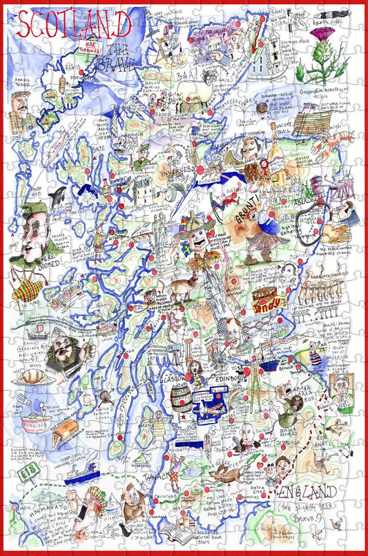 Map of Scotland - Tim Bulmer - 300 Piece Wooden Jigsaw Puzzle