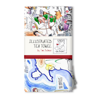 Tim Bulmer Illustrated England Tea Towel