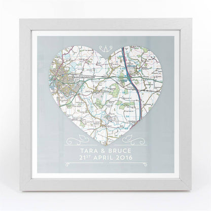 Wall Art - Single Heart – Personalised Map Art