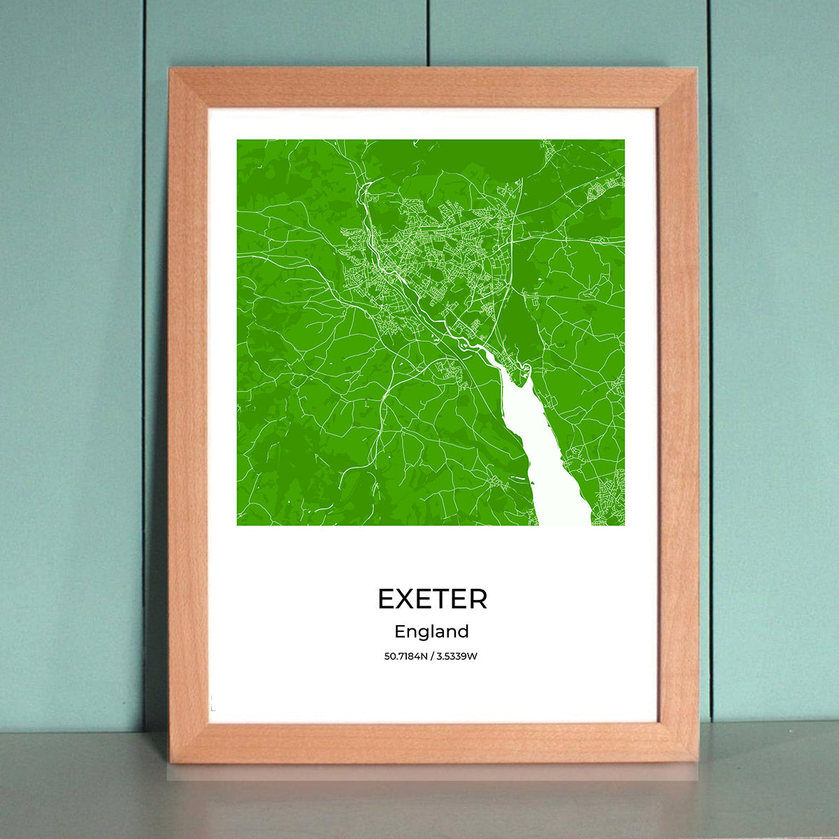 Exeter City Map Wall Art